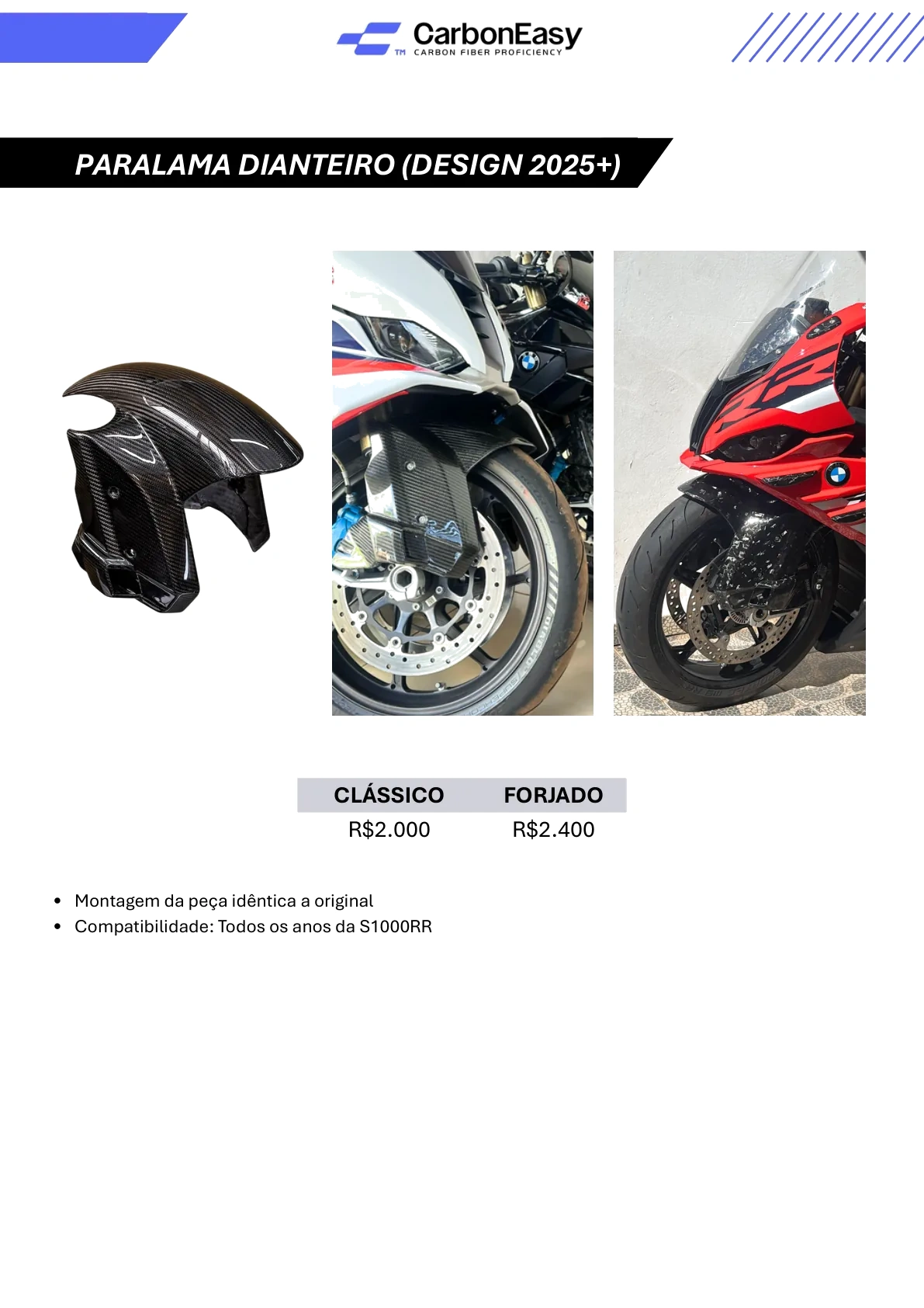 Paralama Dianteiro Design 2025+