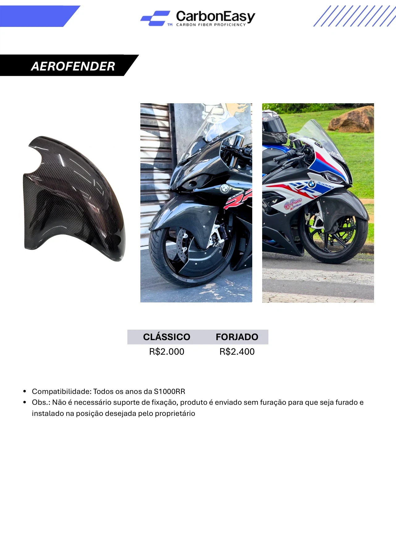 Compatibilidade: Todos os anos da S1000RR