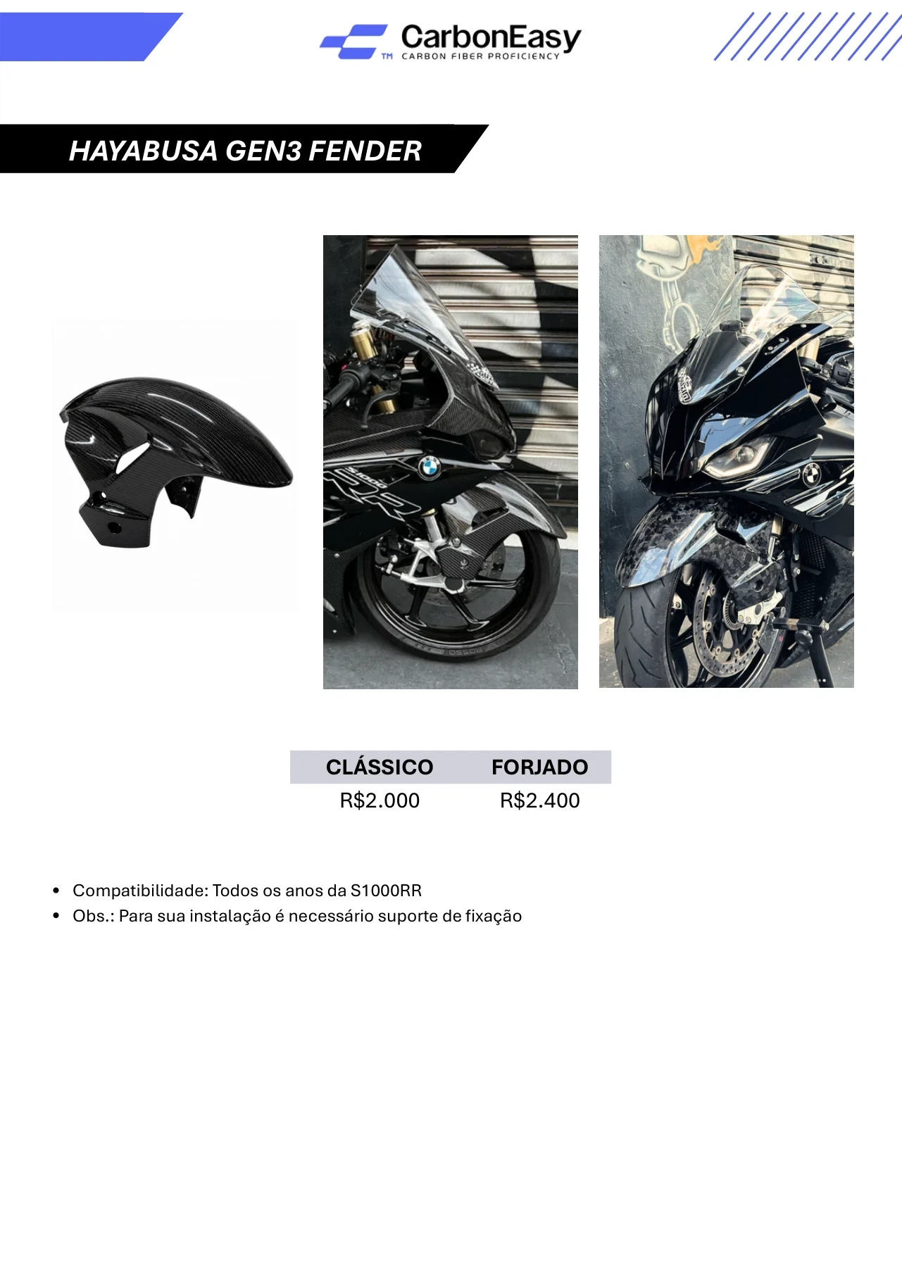 Compatibilidade: Todos os anos da S1000RR