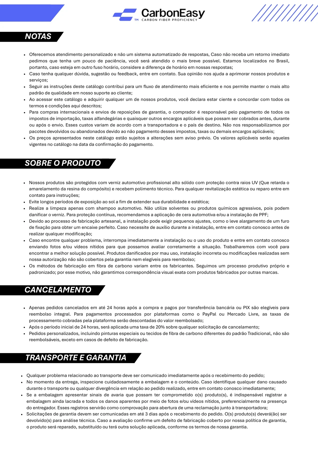 serviços;