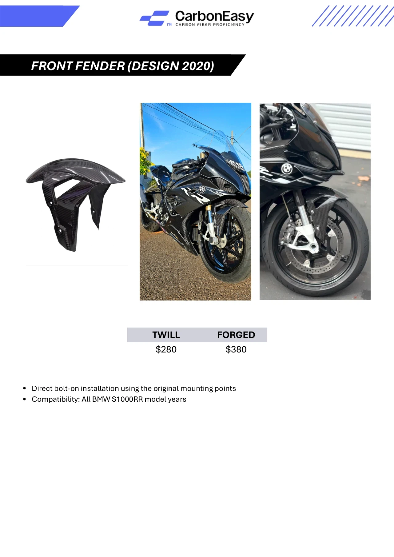 Compatibility: All BMW S1000RR model years