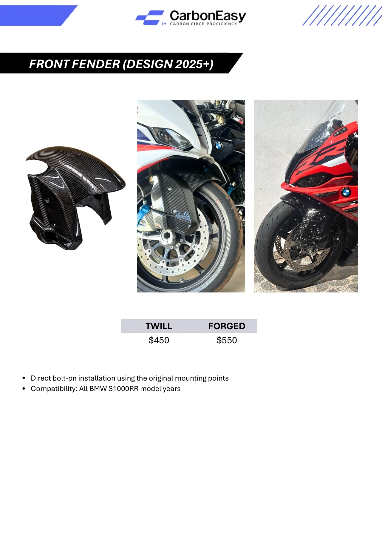 Compatibility: All BMW S1000RR model years
